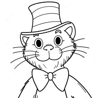 Whimsical Cat In The Hat Coloring Page 58816-48847