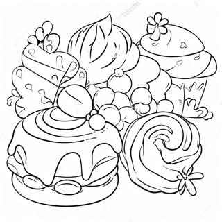 Delicious French Pastries Coloring Page 58836-48862