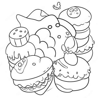 Delicious French Pastries Coloring Page 58836-48863