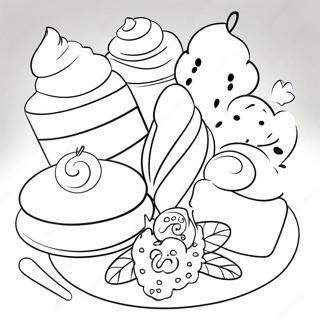 Delicious French Pastries Coloring Page 58836-48864