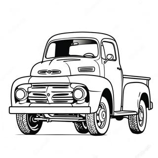 Vintage Ford Truck Coloring Page 5885-4701