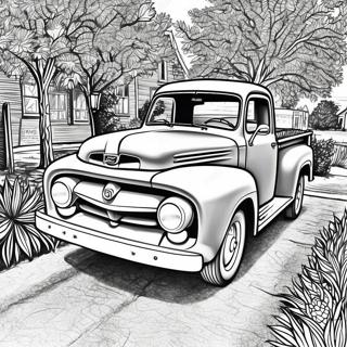 Vintage Ford Truck Coloring Page 5885-4702