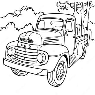 Vintage Ford Truck Coloring Page 5885-4703