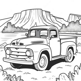 Vintage Ford Truck Coloring Page 5885-4704