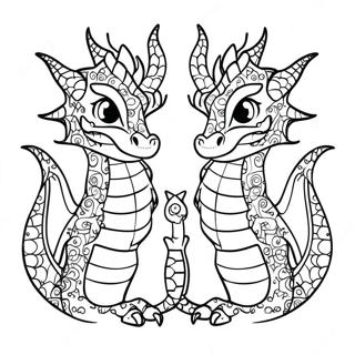 Two Headed Dragon Coloring Page 58875-48908