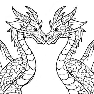 Fierce Two Headed Dragon Coloring Page 58876-48898