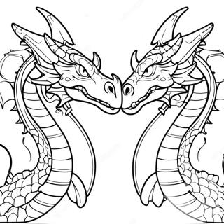 Fierce Two Headed Dragon Coloring Page 58876-48900