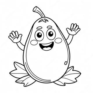 Cute Cartoon Eggplant Coloring Page 58906-48917