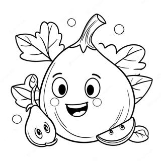 Cute Cartoon Eggplant Coloring Page 58906-48918