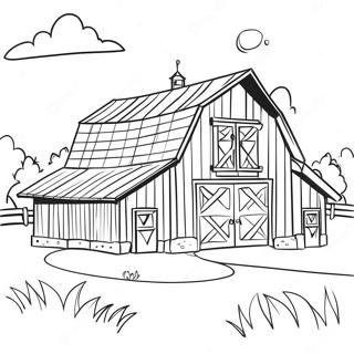 Rustic Barn Scene Coloring Page 5895-4712