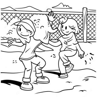 Kids Playing In The Sandlot Coloring Page 58966-48976