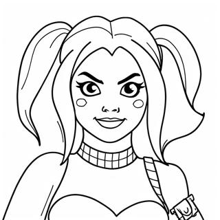 Simple Harley Quinn Coloring Pages