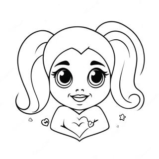 Cute Harley Quinn With A Heart Coloring Page 58976-48992