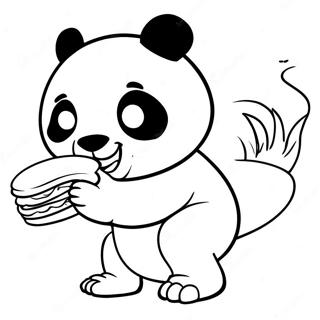 Combo Panda In Action Coloring Page 58986-48982