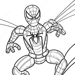 Lego Iron Spider In Action Coloring Page 58996-48998