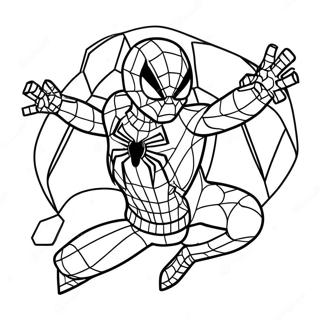 Lego Iron Spider In Action Coloring Page 58996-48999