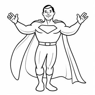 Super Dad With Cape Coloring Page 59066-49054