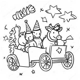 Festive Parade Scene Coloring Page 59086-49070