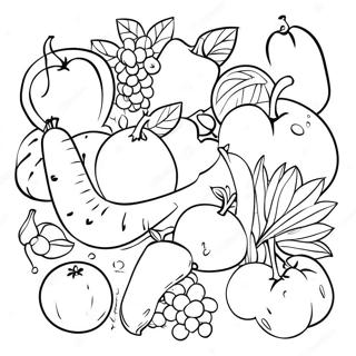 Colorful Fruits And Vegetables Coloring Page 59136-49105