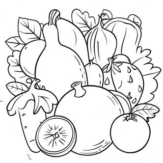 Colorful Fruits And Vegetables Coloring Page 59136-49106