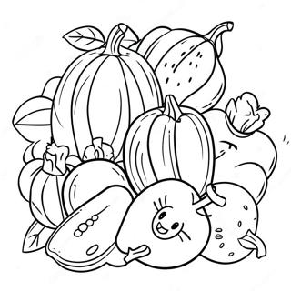 Colorful Fruits And Vegetables Coloring Page 59136-49107