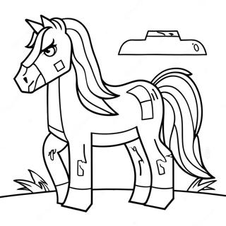 Minecraft Horse Coloring Page 59145-49110