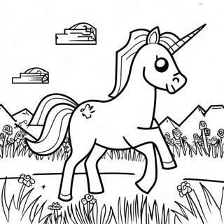 Minecraft Horse Galloping In The Meadow Coloring Page 59146-49118