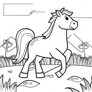 Minecraft Horse Galloping In The Meadow Coloring Page 59146-49120