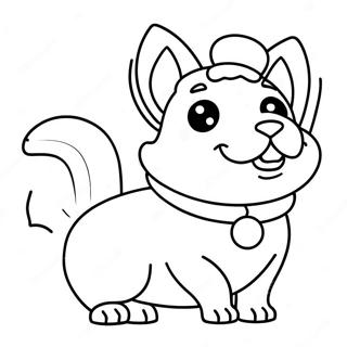 Christmas Corgi Coloring Pages