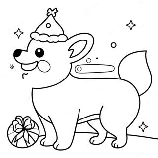 Christmas Corgi Coloring Page 59155-49122