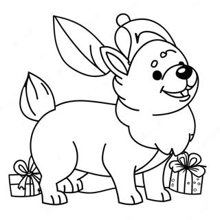 Christmas Corgi Coloring Page 59155-49124