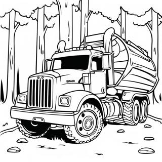 Big Logging Truck In The Forest Coloring Page 59166-49134