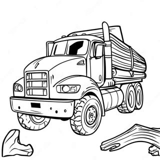 Big Logging Truck In The Forest Coloring Page 59166-49135