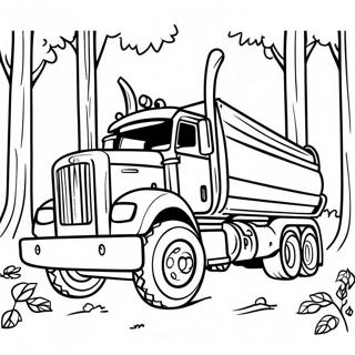 Big Logging Truck In The Forest Coloring Page 59166-49136