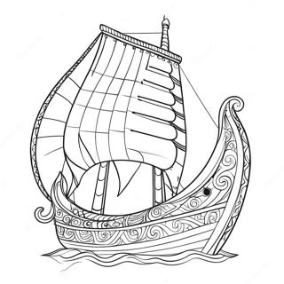 Viking Ship Sailing Coloring Page 59206-49158