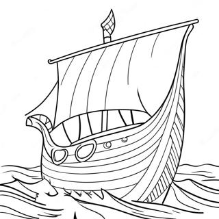 Viking Ship Sailing Coloring Page 59206-49159