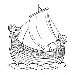 Viking Ship Sailing Coloring Page 59206-49160