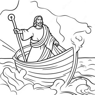 Jesus Calms The Storm Coloring Pages