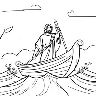 Jesus Calms The Storm Coloring Page 59236-49183