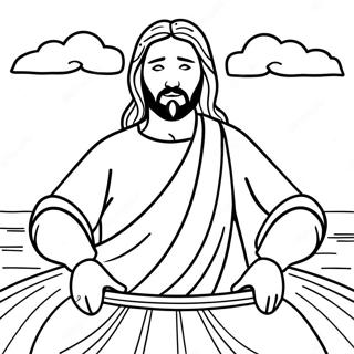 Calming Jesus In The Boat Coloring Page 59237-49186