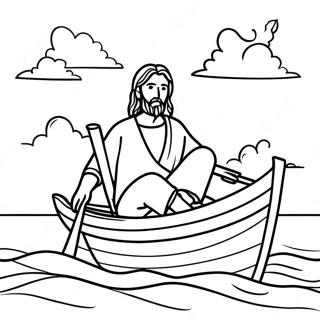 Calming Jesus In The Boat Coloring Page 59237-49187