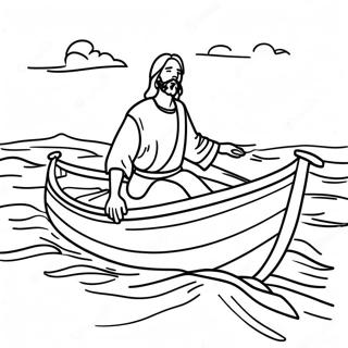 Calming Jesus In The Boat Coloring Page 59237-49188