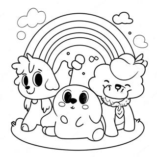 Cyan Rainbow Friends Coloring Page 5924-4731