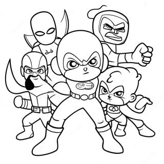 Colorful Super Hero Squad In Action Coloring Page 59257-49202