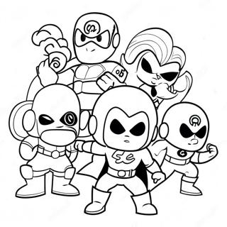 Colorful Super Hero Squad In Action Coloring Page 59257-49203