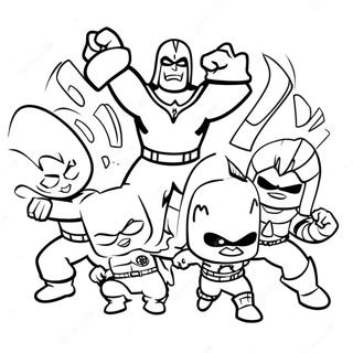 Colorful Super Hero Squad In Action Coloring Page 59257-49204