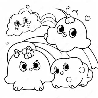 Cute Cyan Rainbow Friends Coloring Page 5925-4735