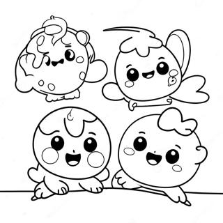 Cute Cyan Rainbow Friends Coloring Page 5925-4736