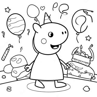 Peppa Pig Birthday Coloring Pages