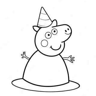 Peppa Pig Party Hat Coloring Page 59297-49230